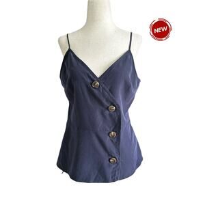 Express Blue Wrap Around Adjustable Strap Blouse Women Size Medium NWT | 26-27